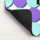 Monogram Aqua & Blue Polka Dots Mousepad (Ecke)