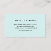 Monogram Aqua Blue und Black Floral Wreath Visitenkarte (Rückseite)