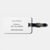 Monogram Aqua Chic Eiffel Tower Muster Gepäckanhänger (Rückseite horizontal)