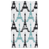Monogram Aqua Chic Eiffel Tower Muster Kleine Geschenktüte (Rückseite)