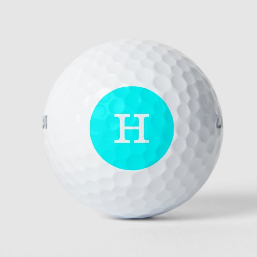 Monogram Aqua formales Monochrom Golfball (Vorderseite)