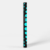 Monogram Aqua Polka Dots Muster iPhone Hülle (Rechte Seite)