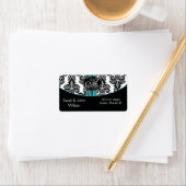 Monogram-Aqua,Rückadressbeschriftung Adressaufkleber (Insitu)