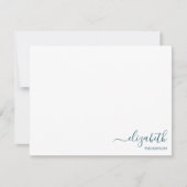 Monogram Aquamarin Blue Mitteilungskarte (Vorderseite)