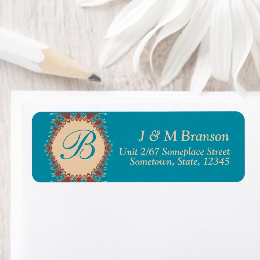 Monogram Aquamarin Earth Lace-Address-Label (Insitu)