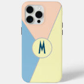 Monogram Aquamarin-gelb-gelb-rosa Pastellfarbblock Case-Mate iPhone Hülle (Rückseite)