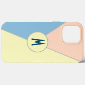 Monogram Aquamarin-gelb-gelb-rosa Pastellfarbblock Case-Mate iPhone Hülle (Rückseite (Horizontal))