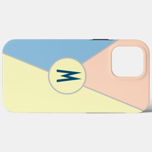 Monogram Aquamarin-gelb-gelb-rosa Pastellfarbblock Case-Mate iPhone Hülle (Rückseite (Horizontal))