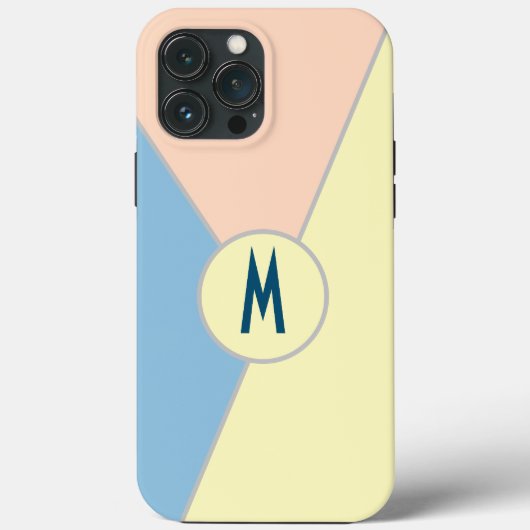 Monogram Aquamarin-gelb-gelb-rosa Pastellfarbblock Case-Mate iPhone Hülle (Rückseite)