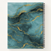 Monogram Aquamarin Gold Marble Agate Artist Sketch Notizblock (Rückseite)