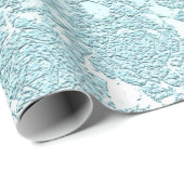 Monogram Aquamarin Green Girly Elegante Blumenmust Geschenkpapier (Rolleneckpunkt)