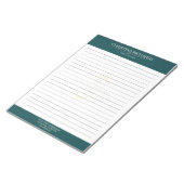 Monogram Aquamarin Modern Eleganed Lined Notizblock (angewinkelt)