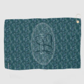 Monogram Aquamarin Print Golf Towel - HAMbyWG Golfhandtuch (Horizontal)