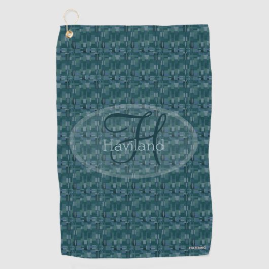 Monogram Aquamarin Print Golf Towel - HAMbyWG Golfhandtuch (Vorderseite)