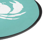 Monogram Aquamarin White Navy Blue Crab Nautic Cut Schneidebrett (Ecke)