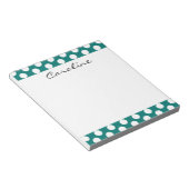Monogram Aquamarin White Niedlich Chic Polka Dot M Notizblock (angewinkelt)