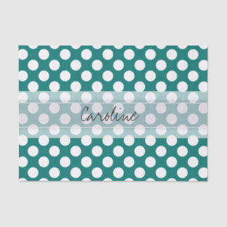 Monogram Aquamarin White Niedlich Chic Polka Dot M Seidenpapier