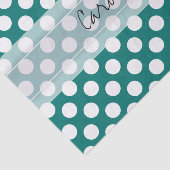 Monogram Aquamarin White Niedlich Chic Polka Dot M Seidenpapier (Ausschnitt)