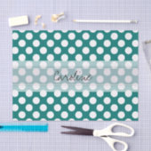 Monogram Aquamarin White Niedlich Chic Polka Dot M Seidenpapier (Handwerk)