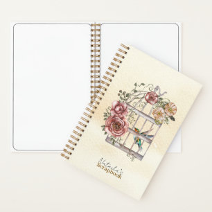Monogram Aquarell-Blume Pastell-Kraftpapier Notizblock