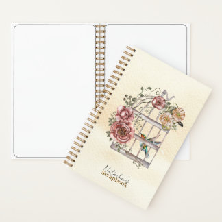 Monogram Aquarell-Blume Pastell-Kraftpapier Notizblock