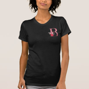 Monogram Aquarell Blume Rose Gold Alphabet B T-Shirt