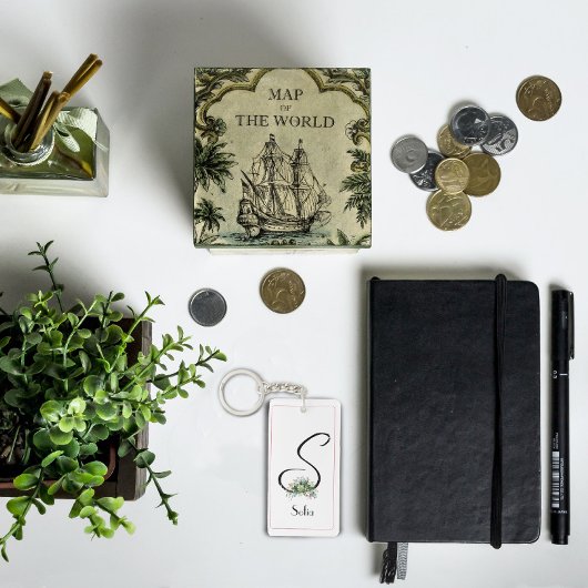 Monogram Aquarell-Erstakryllischer Schlüsselanhäng Schlüsselanhänger