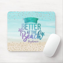 Monogram Aquarell Glitzer Life is Better Beach