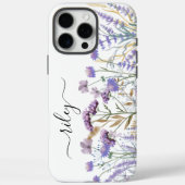 Monogram Aquarell Lila Wildblume Case-Mate iPhone Hülle (Rückseite)