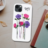 Monogram, Aquarell Pink Lila Case-Mate iPhone Hülle