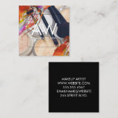 Monogram Aquarell Pinselpalette Quadratische Visitenkarte (Vorne/Hinten)