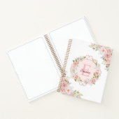 Monogram-Aquarell-Rosa-Rosen-Blumen-Skizzenbuch Notizblock (Innenseite)