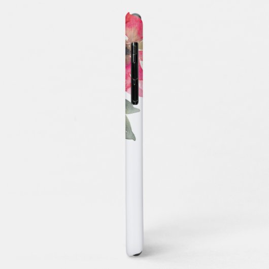 Monogram Aquarell Rote Poinsettia Blume Chic Case-Mate iPhone Hülle (Hinten/Links)