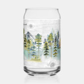 Monogram-Aquarell-Rustikale Wald-Berghütte Dosenglas (Links)