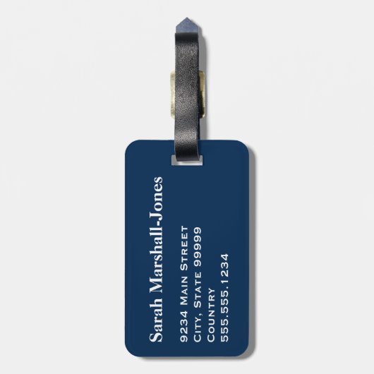 Monogram Aquarellfarbe Blumenblauer Denim / Rote R Gepäckanhänger (Rückseite vertikal)