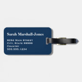 Monogram Aquarellfarbe Blumenblauer Denim / Rote R Gepäckanhänger (Rückseite horizontal)