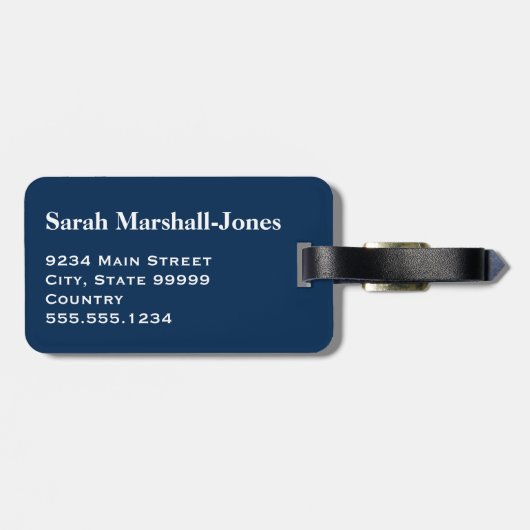 Monogram Aquarellfarbe Blumenblauer Denim / Rote R Gepäckanhänger (Rückseite horizontal)