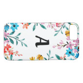 Monogram-Aquarellfarben-Wildblumen Telefongehäuse Case-Mate iPhone Hülle (Rückseite (Horizontal))