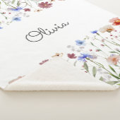 Monogram Aquarellfarbene Wildblume Meadow Sherpadecke (3/4)