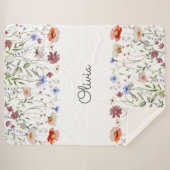 Monogram Aquarellfarbene Wildblume Meadow Sherpadecke (Vorderseite (Horizontal))