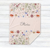 Monogram Aquarellfarbene Wildblume Meadow Sherpadecke