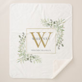 Monogram, Aquarellfarbenfloral Sherpadecke (Vorderseite)