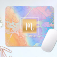 Monogram Aquarellgold türkis-orange lila