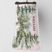 Monogram Aquarellkiefernwald & Mountain Rustikal Golf Headcover (Rotieren 90)