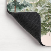 Monogram Aquarellkiefernwald & Mountain Rustikal Mousepad (Ecke)