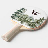 Monogram Aquarellkiefernwald & Mountain Rustikal Tischtennis Schläger (Vorderseite)