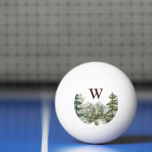 Monogram Aquarellkiefernwald & Mountain Rustikal Tischtennisball (Netto)