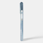 Monogram Aquarellpastellstreifen blaue Marine aqua Case-Mate iPhone Hülle (Rückseite / Links)