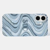 Monogram Aquarellpastellstreifen blaue Marine aqua Case-Mate iPhone Hülle (Rückseite (Horizontal))