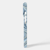 Monogram Aquarellpastellstreifen blaue Marine aqua Case-Mate iPhone Hülle (Rückseite / Links)